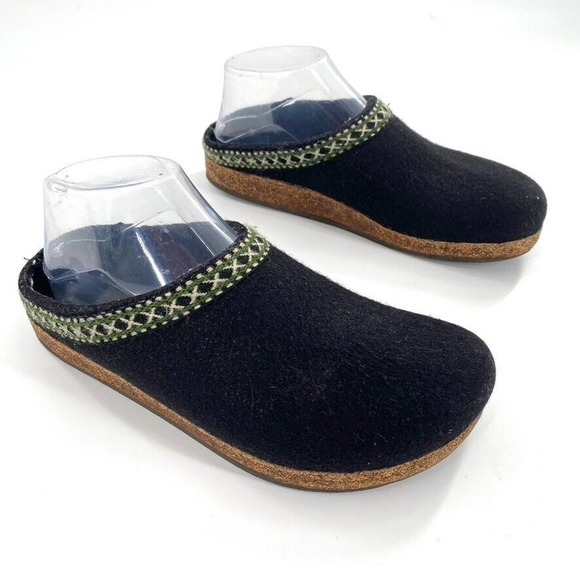 Stegmann Shoes - Stegmann Womens Navy Blue Felted Wool Slip On Clogs Cork Sole Size 7 Germany